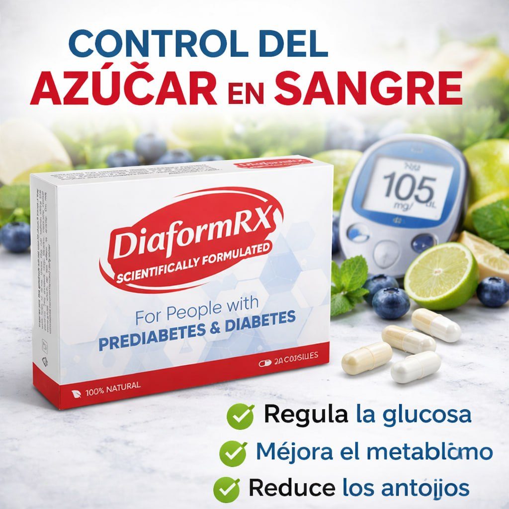 Caja y presentación frontal de DiaformRX
