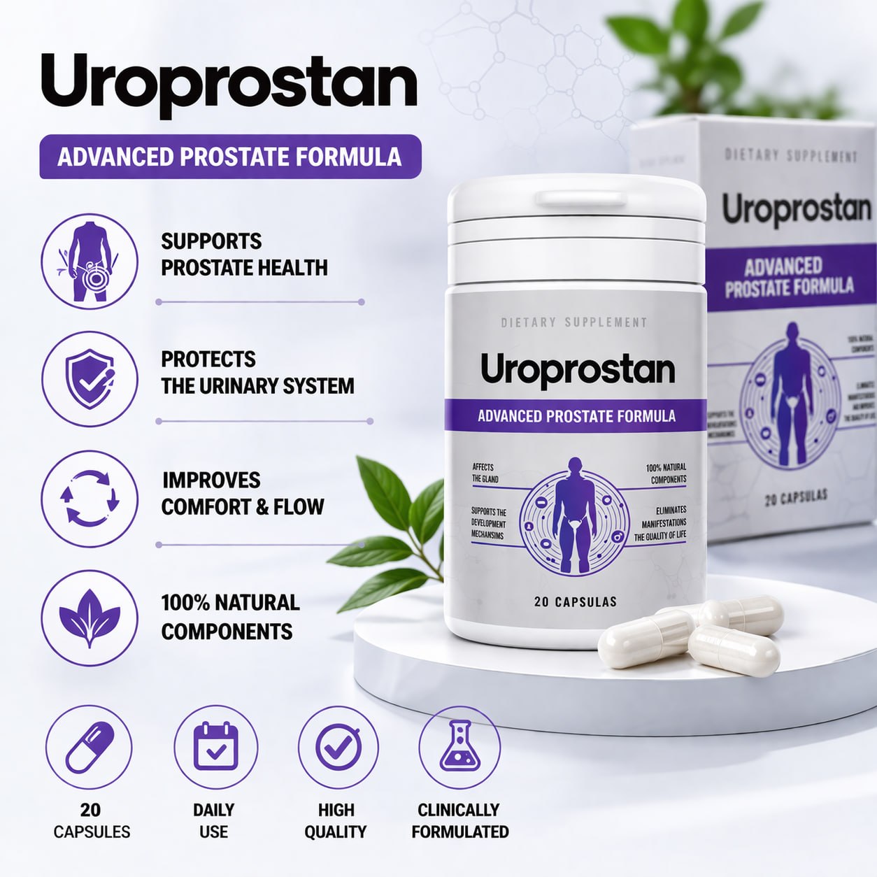 Envase de Uroprostan en formato cápsulas
